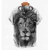 Casual shirts voor heren dierenprint herenhemd anime tijger Chinese elementen mannen en blouse oversized losse camisas 2023 zomerkleding