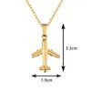 Pendant Necklaces Airplane Necklace Punk Stainless Steel Jewelry Aircraft Charm For Men Women Air Plane Gifts