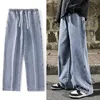 Men's Jeans Chic Men Loose Soft Stretchy Waist Pants Thin Male Clothes
