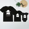 Tenues assorties pour la famille Kaus Keluarga Gambar Monster Lucu Pakaian Bayi Pasangan Ayah Ibu Anak anak Liburan Musim Panas Lengan Pendek Kasual 230516