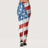 Active Pants Ladies' Fourth Of July Leggings sportivi stampati Yoga Flare per donna Cotone