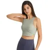 Yoga Outfit ABS LOLI High Neck Rib-Knit Sports Bras For Women Curved Hem Racerback Gym Workout Crop Top With Removable Cups Tank Tops