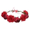 Flores decorativas Ower Head Flower Hair Band Wreath Coroa Coroa Jóia feminina Partida de festa da festa de casamento Bola