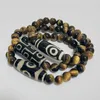 Bracelets de charme dzi tibetano natural AGATES Cura Buda Buda Oração de nove olhos amarelo olho jóias de pedra de pedra