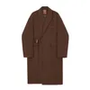 Men's Wool DIMI Woolen And Mixtures Coat Autumn Winter Mid Long Thickened Korean Trend Loose Overcoat Male Bandage Waist