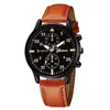 Нарученные часы Женева мужские наручные часы модные кожаные ремешки ost Quartz Watches для человека простые спортивные стиль мужской часы Relogio masculino