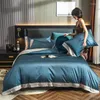 Set di biancheria da letto Songkaum 4 pezzi Copripiumino nordico 140s Tessuto di cotone a fiocco lungo Set confortevole Adatto alla pelle e traspirante