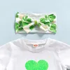 مجموعات الملابس FocusNorm 0-24m جميلة Baby Girls Boys Clothes 3pcs clover printed short sleeve tirts tops stirts freadband