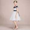 Girl Dresses Female Children Little Flower Princess Skirt Piano Performance Choir Growth Ceremony Gowns