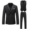 Costumes pour hommes 2023 Hommes Costume Blanc Veste Gilet Pantalon Trois Pièces Pour Mariage Blazer Noir À Pointe Revers D'affaires D'été Slim Fit Costume Homme