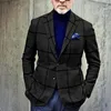 Herenpakken Men Jacket 2023 Plaid Leisure Trend Pak Coat Fashion Blazer voor herfst Smart Casual Mens Blazers