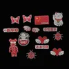 New Red Car Sticker e decalcomanie Accessori esterni Anime per donna Diamond Glitter Decorazione Lucky Cat Butterfly Carattere cinese