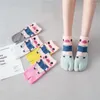 Women Socks Cartoon Pig Two Toe Thin Cotton Kawaii Harajuku Geta Ankel Low Tube