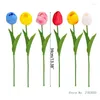 الزهور الزخرفية 10pcs الزنبق الزهرة الاصطناعية pu bouquet tulip phade for Home Gift Wedding 6 Color Divel