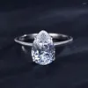 Anelli a grappolo Kinel 925 Sterling Silver Simple Luxury 5 Anello a forma di goccia con zirconi cubici per le donne Regalo di gioielli da sposa certificato originale