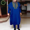 Herren-Trainingsanzüge, afrikanische Männer-Set, traditionelle Kleidung, formelle Kleidung, Abaya, 3-teilig, Bazin Riche, Dashiki-Outfits, Hemd, Hose, Robe, Anzug für Hochzeit