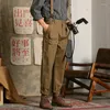 Мужские брюки японские случайные комбинезоны мужской молодежь эластичные подтягивания хаки