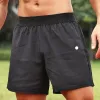 Lulus Herren-Yoga-Sportshorts im neuen Stil, Outdoor-Fitness, schnell trocknend, einfarbig, lässig, Viertelhose