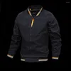 Men's Jackets Fashion Bomber Jacket Men Casual Zip Windbreaker Coat Spring Autumn Outwear Stand Collar Slim Military