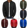 Herenjacks mannen gewatteerd Gevotte jas Casual Zip Up Winter Warm Bomber Plaid Stand-Up Coat Winddicht