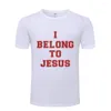 Camisetas masculinas Eu pertenço a Jesus novidade Men Funny Summer Manga curta Camise