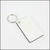 Party Gunst Sublimation Diy Keychain Square Blank Key Ring Heat Transfer HOUTEN KEYS HANDERGEVOEREN VOOR GAST DROP DREVING H DHNXX