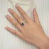 Cluster Rings London Blue Topaz Stone Ring for Women's Lives Simple and Stylish S925 Silver Plated Gold Premium Feel