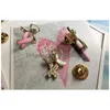 Stift broscher pbr04224 guldsier pläterad legering kristall emalj rosa band ängel bröst cancer tac stift 201009 droppleverans smycken dhjbg