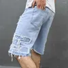 Männer Jeans Mode Ripped Design Feste Denim Shorts Männer Streetwear Sommer Casual Lose Gerade Jean Kurze Hose Herren Vintage