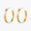 Huggie Enfashion Vintage Big Hoop Earrings Matte Gold color Earings Stainless Steel Circle Earrings For Women Jewelry Wholesale 171026