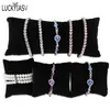 Jewelry Stand Wholesale Pillow Velvet PU Leather Holder Organizer Bracelet Case Bangle Anklet Watch Display Pography Prop 230517