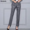 CAPRIS MULHERES Pantagens formais 2019 Autumn High Caists Ladies Straight Office Work Work Use Big Clothes S ~ 4xl 5xxxxxl Pantalon femme