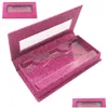 Förpackningsboxar Glitter False Eyelash Case 3D Mink Eyelashes Faux Cils Lash Stripe Empty Box Magnetic With Tray Drop Delivery Office S DHHVP