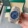 5 Star Super 17 Style Full Diamond Watch Sky-Dweller Stainless Steel White 18k Gold Blue Dail 42mm Watch 326934 Automatic Sapphire Watches Mens Men's Wristwatches