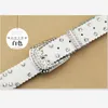 Belts GenuineLeather Women Western Cowgirl Waist Diamantes Belt Metal Buckle Waistband For Luxury Designer Brand