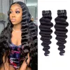 Braziliaanse haaruitbreidingen Peruaanse Indiase Maleisische Maleisische Maleisische Remy VirginHuman Hair Weft Weave Deep Wave Free Shipping kan geverfd ombre kleur haar