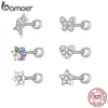 Hoop Huggie 925 Sterling Silver Brillant Étoiles Boucles D'oreilles pour Femmes Minuscule Papillon Stud Flocon De Neige Fille Oreille Goujons Fine Jewelry 230517