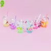 New New Creative Mini Luminous Milk Bubble Tea Cup Keychain For Women Girls Cute Bag Ornaments Car Key Holder Pendants Toy Gifts