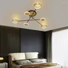 Lampadari Lampada a sospensione a LED Lampadario in alluminio con struttura in oro per soggiorno Sala da pranzo Camera da letto Apparecchi di illuminazione per interni moderni