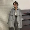 Giacche da donna Giacca di jeans larghi vintage Cappotto di jeans lavato oversize da donna Streetwear