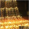 Party Decoration 3X2M Waterfall Light String Halloween Christmas Background Garden Lights Led Eu Plug Drop Delivery Home Fes Dhsu2