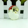 Broches JINGLANG Color oro Diamante de imitación blanco Esmalte Papá Noel Pins para hombres Ropa Decoración Joyería