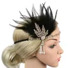 Stirnbänder, 1920er-Jahre, Flapper-Stirnband, Feder-Kopfschmuck, Roaring 20s Great Gatsby inspiriertes Blatt-Medaillon, Perlen-Stirnband, Damen-Haar-Accessoires 230518