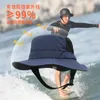 Berets Summer Wide Brim Sun Visor Panama Hat For Men Foldable Hiking Fishing Bucket Hats Men's UPF 50 Surf Sunscreen Fisherman's