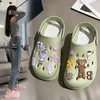 Sandaler Cartoon Hole Hole Shoes Women Cute Summer Outdoor Platform tofflor Steg på att känna antislip Sandaler ha6332-7-03