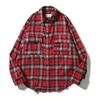 عائلة مطابقة الملابس ESS ESSEN FOG الخط الرئيسي Jerry American High Street Plaid Flaid Flaid Flaid Long Sleeve Shirt Mens Womens DH0UA