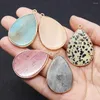 Charms Natural Quartz Crystal Agate Spotted Stone Sliced ​​펜던트 숙녀 물 드롭 수제 보석 제조 목걸이 귀걸이 DIY