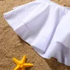 Passende Familienoutfits Kleidung Bikini Sandstrand Badeanzug Blattdruck Badebekleidung Sommer Mama und Papa Sohn Tochter Kleidung 230518