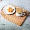 Plates Serving Wave Arched Shape Multi-functional Grooved Appetizer Breadboard Decorative Wooden Platter Cutting Board Kitchen Gadget