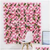 Ghirlande di fiori decorativi Ghirlande di fiori di rose artificiali Decorato Muro Pografia Sfondo Art Po Shop Decorazioni floreali Dr Dhzw3